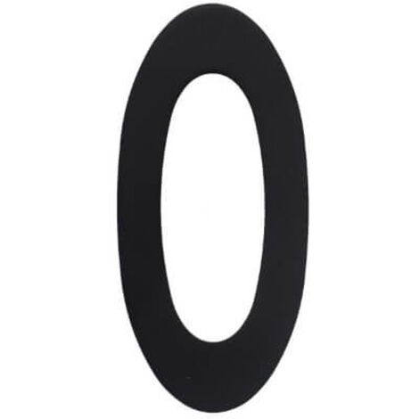 Chiffre du numéro de maison 0 Inox noir 150mm B.70mm INTERSTEEL