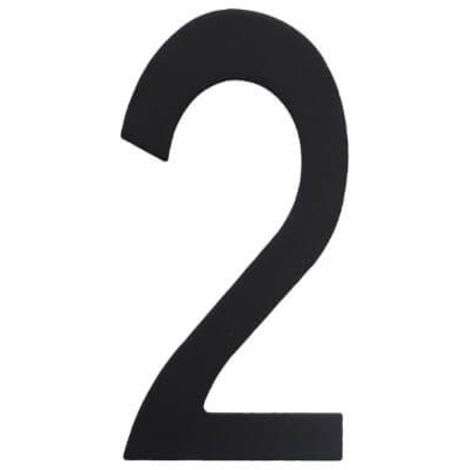 Chiffre du numéro de maison 2 Inox noir 150mm B.77mm INTERSTEEL