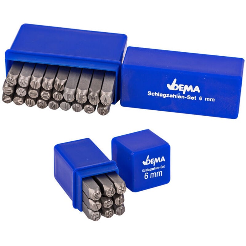Dema - Chiffres et lettres à frapper 6 mm 36 pièces