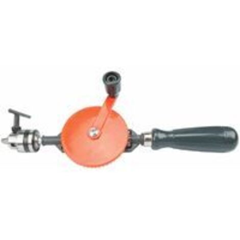 Chignoles Hand Drill, 3/8 Inch (1.5-10mm) Cast Steel Double Pinion Manual Drill for Plastic and Wood Hand Drill, Orange