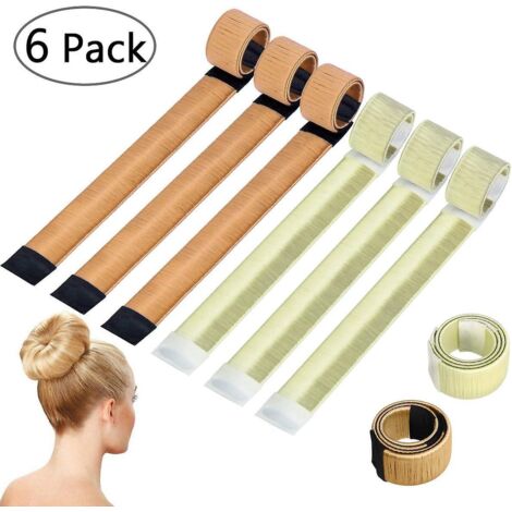 chignon Magique, 6 Pcs D'outils De Coiffure Bande De Chignon Bun Maker Set Accessoire De Cheveux Pour Filles Femmes