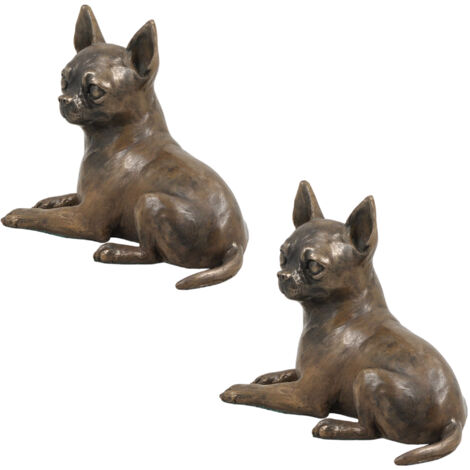 Chihuahua a pelo corto - statuetta di cane, figurina su base bianca, trofeo per una mostra canina di Art-Dog