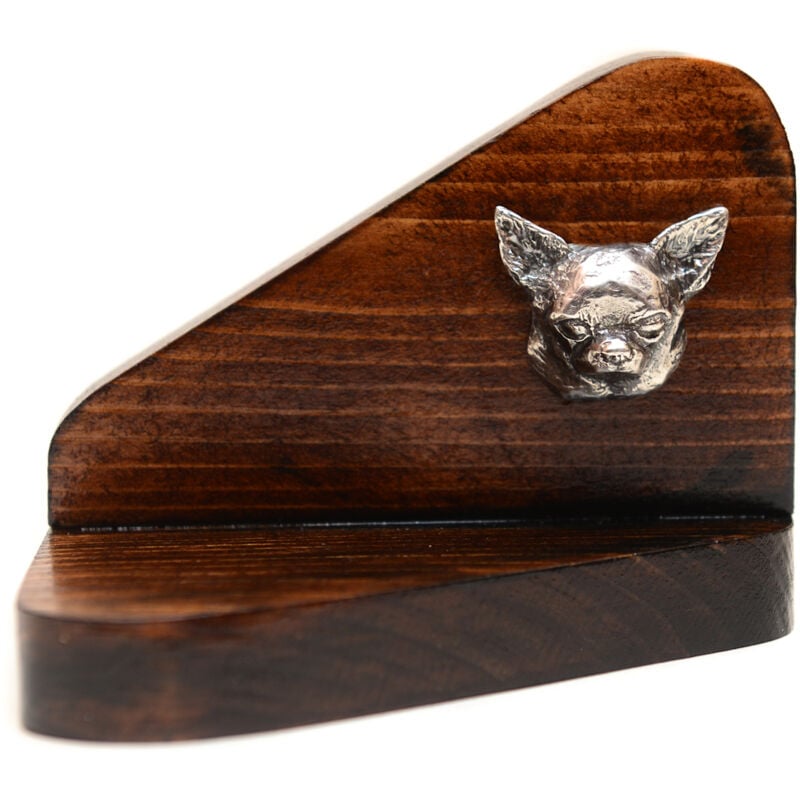 Chihuahua à poil court - bougeoir en bois avec chien, photophore, mémorial pour chien par Art-Dog