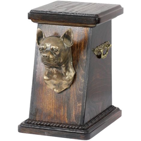 Chihuahua de pelo corto - urna para cenizas de perro, elegante urna con estatuilla, urna conmemorativa con busto de perro de Art-Dog