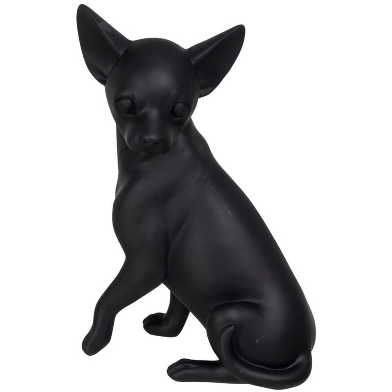 Chihuahua en résine noire 24 cm
