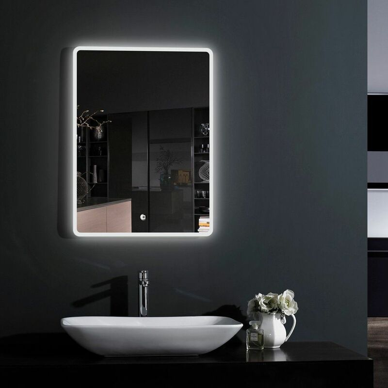 Croydex Bathroom Mirror LED Illuminated Modern Rectangular Lock IP44 500 x 700mm