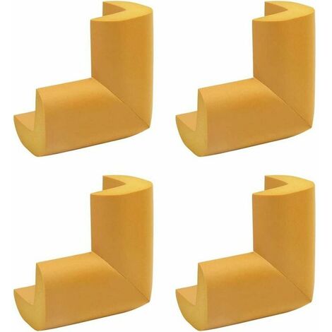 Child corner protector - baby safety table furniture corner thickness anti-collision protection, wood color (4 pieces)
