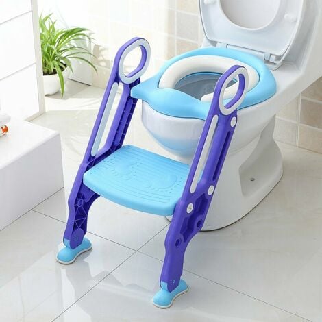 Child toilet seat with stair trainer Potty toilet trainer with ladder / staircase for children 1 to 7 years old, foldable