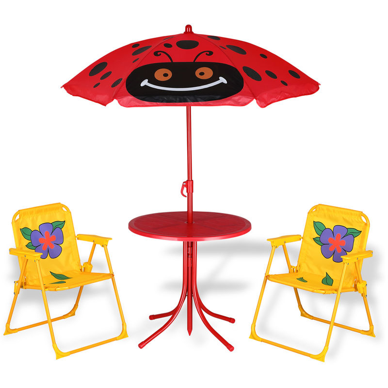 Kids Table and Chairs Set Outdoor Patio Umbrella Set Indoor Outdoor Furniture