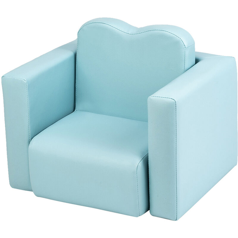 Children Sofa Multi-Functional Sofa Table and Chair Set 49*32*39cm Sky Blue