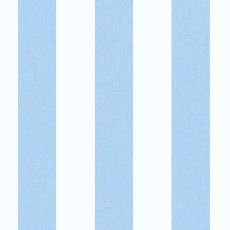 Profhome - Children Wallpaper Wall 381485 Non-woven Wallpaper Slightly Textured With Pattern For Kids Matt Blue White 5.33 M2 (57 Ft2)