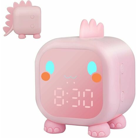 Children's Alarm Clock for Girls Boys Dinosaur Light Up Alarm Clock Digital Child Lamp Alarm Clock Night Light Day Night Child Kindergarten Alarm Clock Volume Adjustable with Snooze Countdown Timer