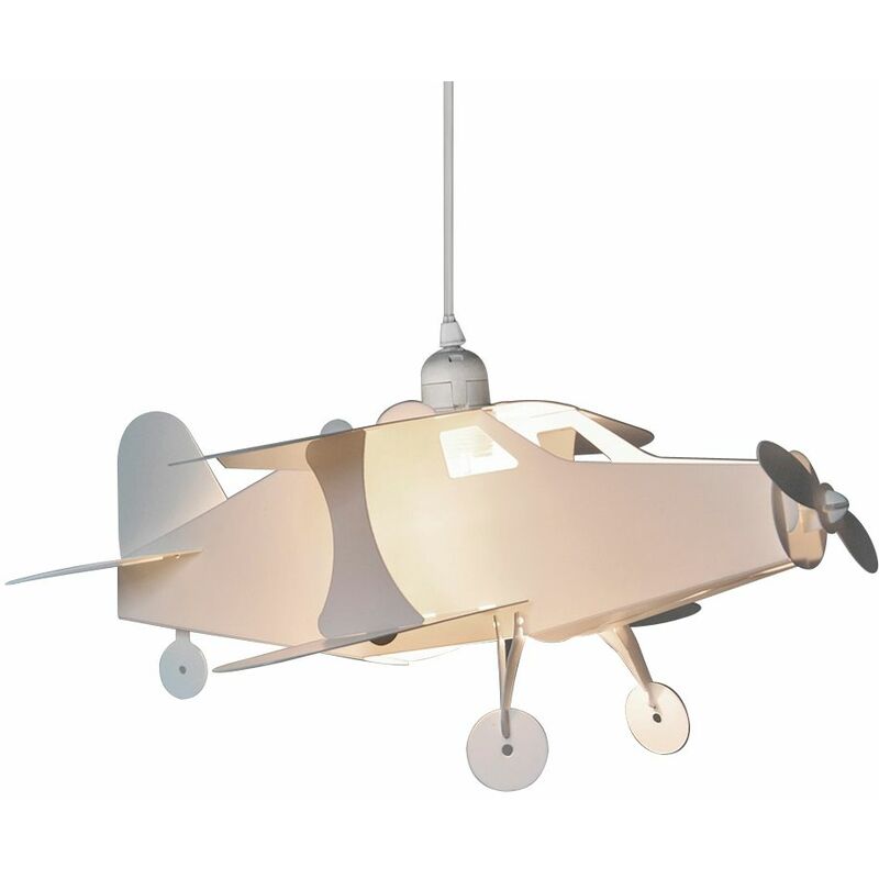 Children S Bedroom Nursery White Aeroplane Ceiling Lamp Pendant Light Shade