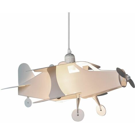 Children S Bedroom Nursery White Aeroplane Ceiling Lamp Pendant Light Shade