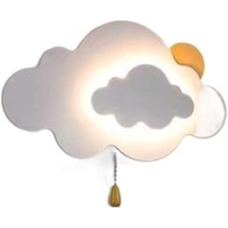 Children's Creative Cloud Ceiling Light, Wall Sconce, Warm Light Ceiling Lamp for Nursery Room, White