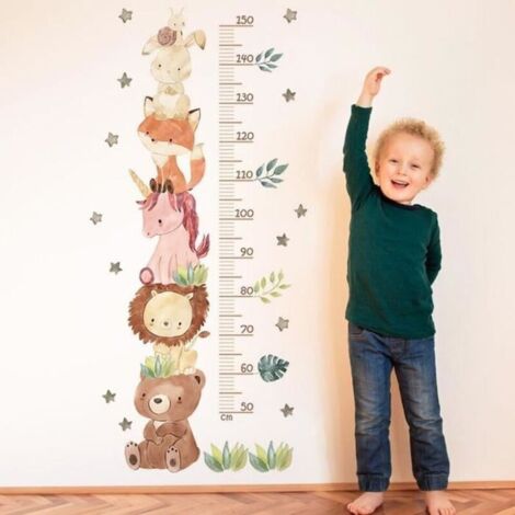 Children's Height Chart, Wall Sticker for Bedroom, Height Measurement Stickers, Jungle Animal Height Chart