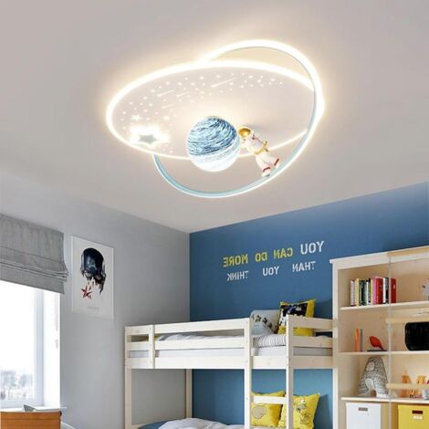 Children's LED Astronaut Moon Ceiling Light with Dimmable Remote Control, Ceiling Light for Boys and Girls' Bedroom