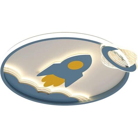 Children's LED Ceiling Light, Cartoon Rocket Design, 3 Colors, Dimmable, Bedroom
