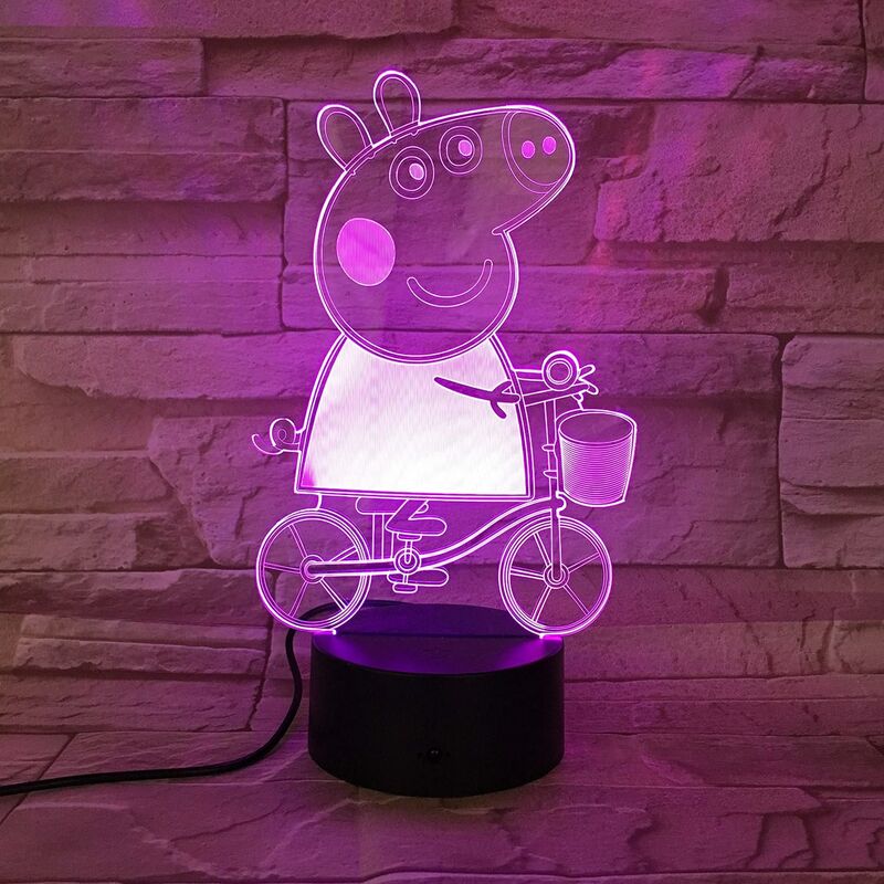 gdrhvfd children's led lamp drawings peppa pig color changing usb night light and decoration