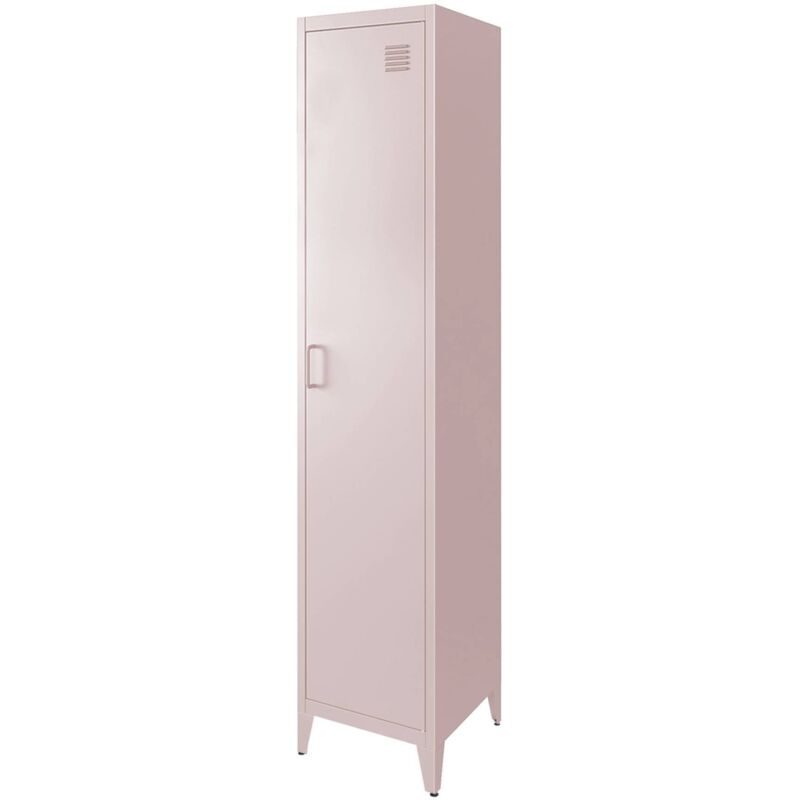 Sweeek - Metal Locker Storage With 3 Shelves, Soho, Pink, 38x38x180 Cm