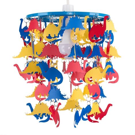 Children's Multi-Coloured Dinosaur Nursery Bedroom Ceiling Pendant Light Shade