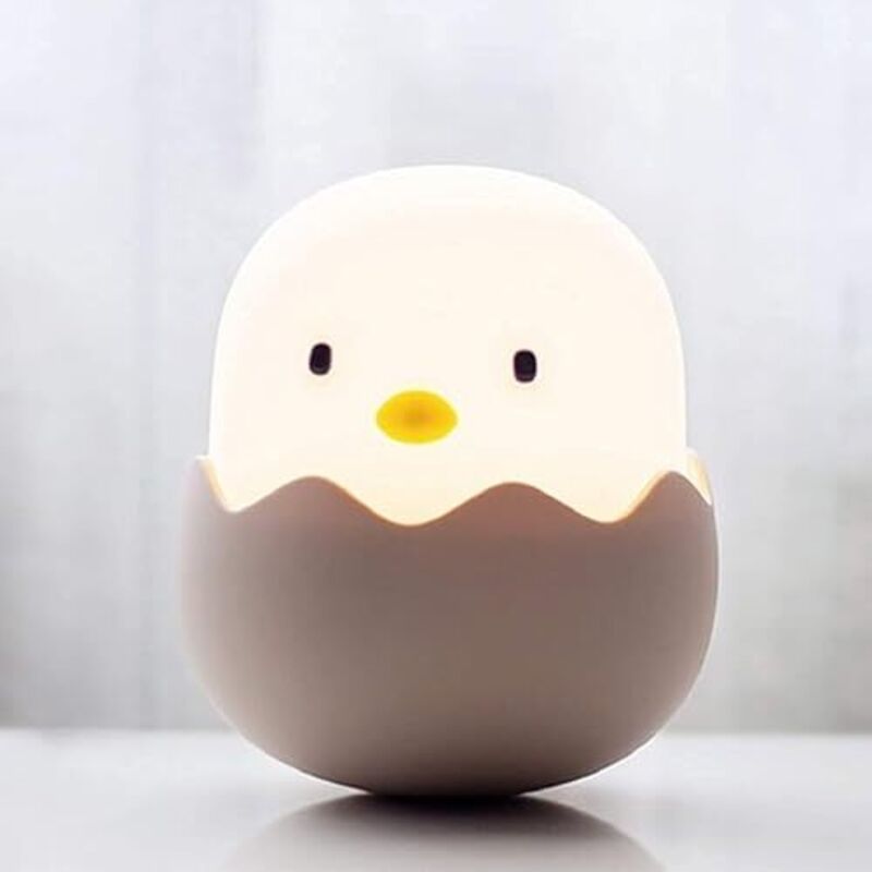 Children's Night Light, USB Baby Light with Touch Control, Silicone Night Lamp for Kids, Chick Light Ideal for Babies and Children, Brightness