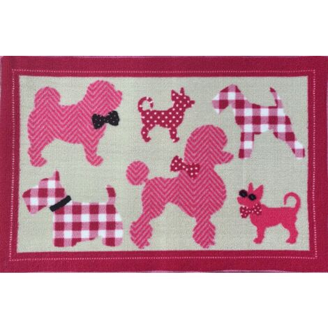 Children's Novelty Mats for Girls Bedroom Accessories Cute Dogs Pink