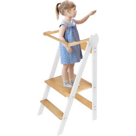 Children's Observation Tower, Learning Tour Suitable for Children from 18 Months, Learning Tour from Montessori Learning Tower with Board, -87 x 57 x 39 cm (Original Colour)