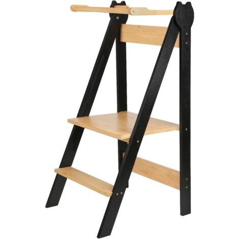 Children's Observation Tower, Learning Tour Suitable for Children from 18 Months, Learning Tour from Montessori Learning Tower with Board, -87 x 57 x 39 cm (Original Colour)