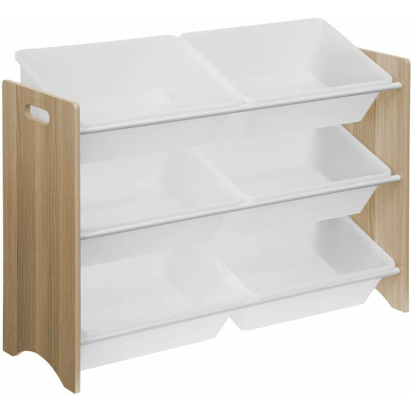 Sweeek Children's Toy Storage Unit, Tobias, Natural, 84x29.5x60 Cm