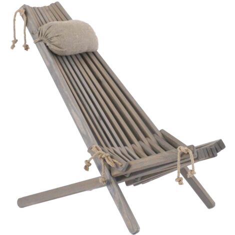 Chilienne bois EcoChair (coussin offert) Pin Gris - Gris (traitée avec une huile de couleur)