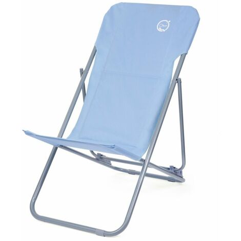 Chilienne de jardin pliable 4 positions – Structure en tube d'acier renforcé – Toile polyester 600D – Dimensions 96 x 55 x 98 cm – Coloris bleu – O'Sun