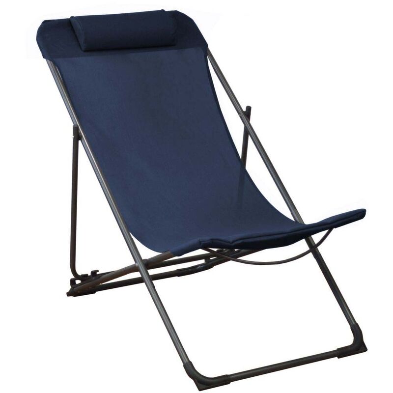 Chilienne en acier et toile Globe Graphite, Bleu