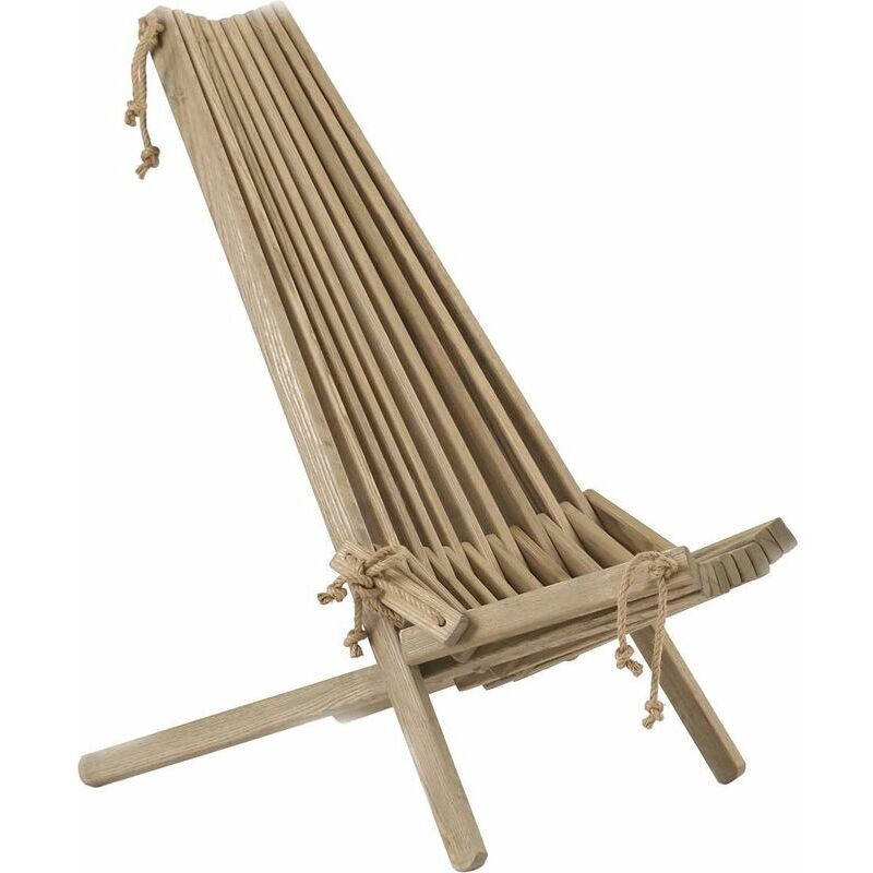 Chilienne en bois EcoChair (coussin offert) Frêne - Gris huilé