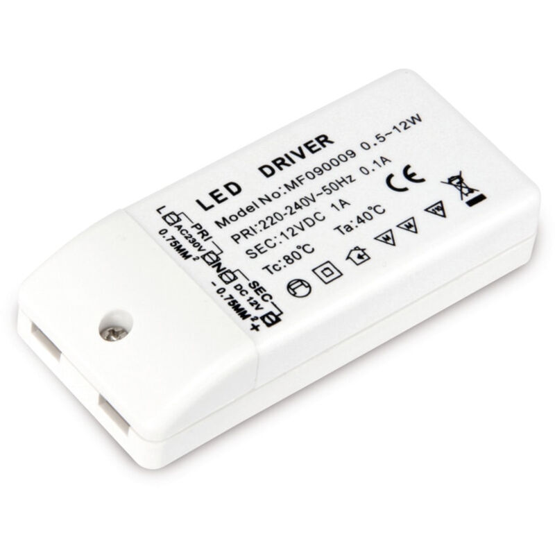 CHILITEC Alimentation LED à découpage, 12 V-, 12 W