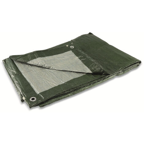 CHILITEC Bâche tissée, 120 g/m², vert, 4x5 m, avec œillets