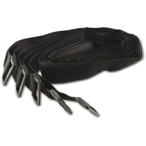 CHILITEC Klettband-Set mit Öse, 5 Stück, 80x3 cm, schwarz