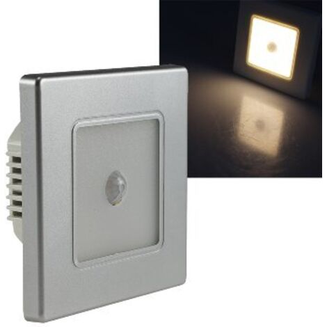 CHILITEC LED-Einbauleuchte EBL 86 PIR, 2,5 W, 3000 K, warmweiß, Rahmen silber