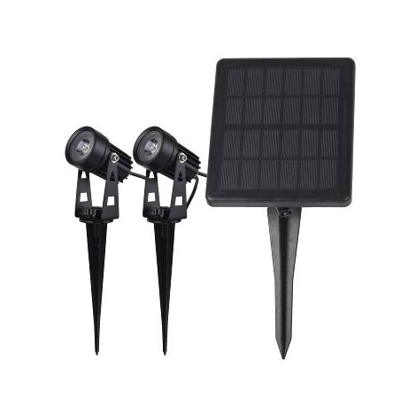 ChiliTec LED Solarstrahler 2er Set, Warmweiß, IP65