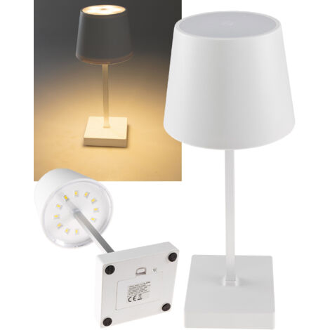 CHILITEC LED Tischleuchte, dimmbar, batteriebetrieben, weiß