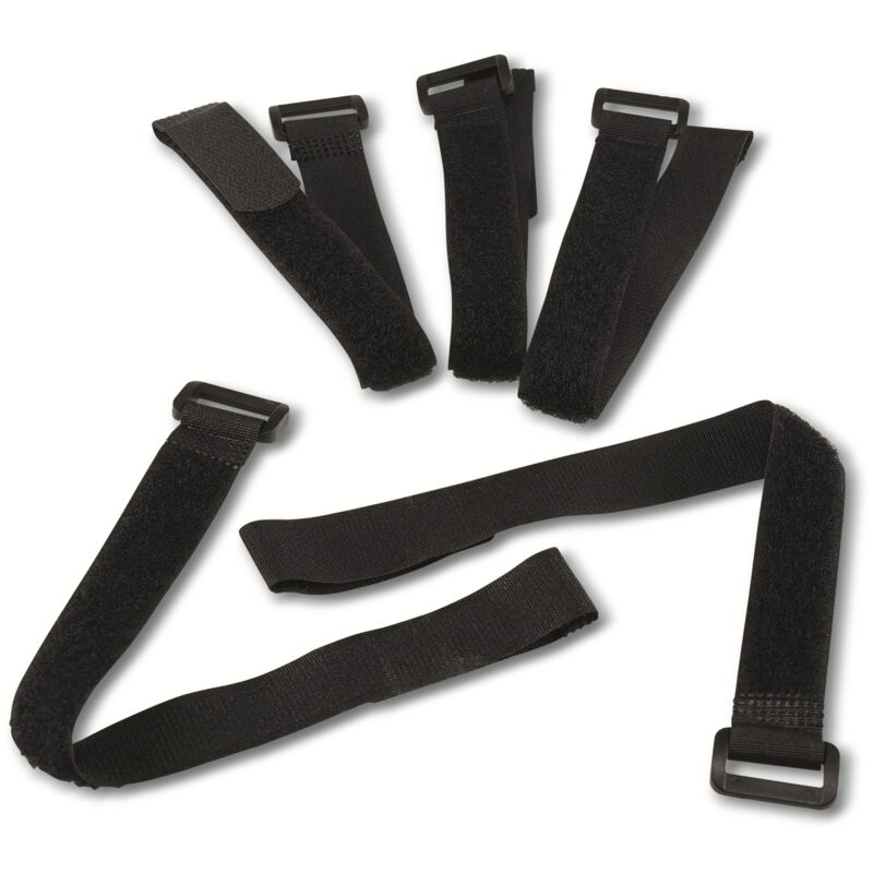 CHILITEC Lot de bandes velcro avec boucle, 5 pièces, 30x2 cm, noir CHILITEC Lot de bandes velcro avec boucle, 5 pièces, 30x2 cm, noir