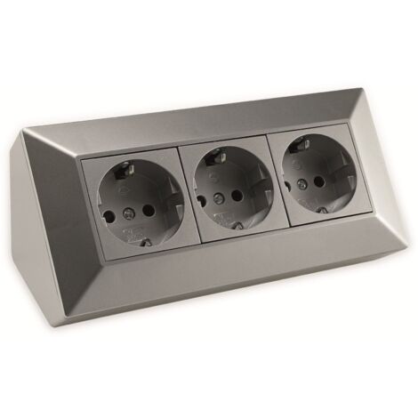 ChiliTec Steckdosenblock 3-fach 230V silber