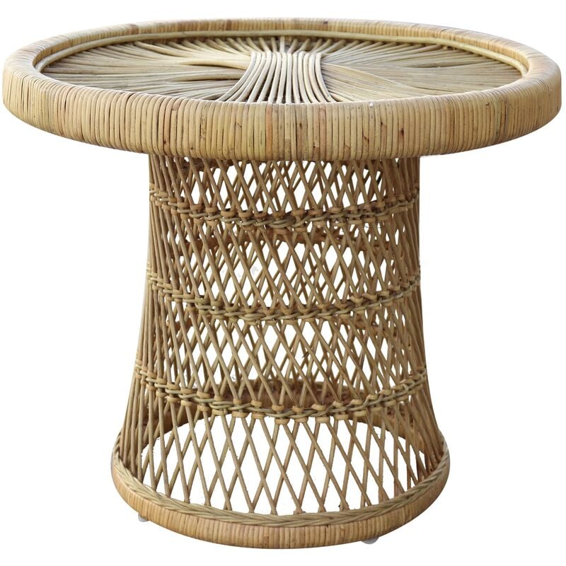 Table d'Appoint Rotin Naturel Chillvert Parma 60x50 cm Rond