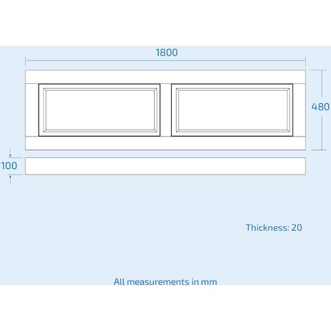 Chiltern Bath Front Panel Ivory Traditional 1800 X 480 mm