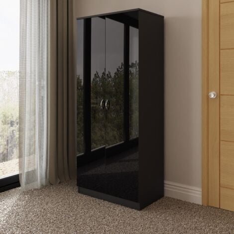 Chilton 2 Door Wardrobe - Black Gloss