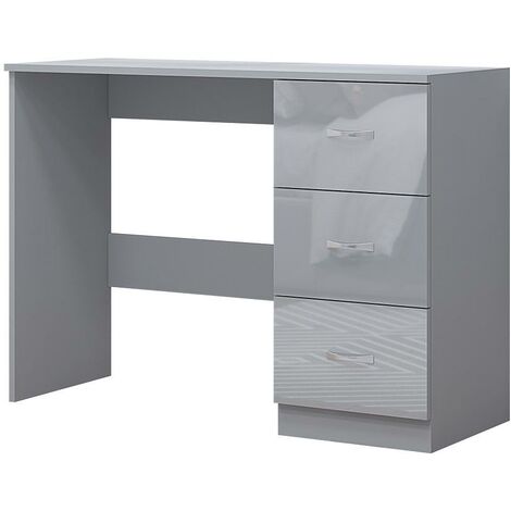 main image of "Chilton Modern 3 Drawer Dressing Table - Grey - Grey"