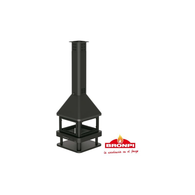 

CHIMENA DE LEÑA METÁLICA 4 CARAS MODELO HUELVA - Bronpi