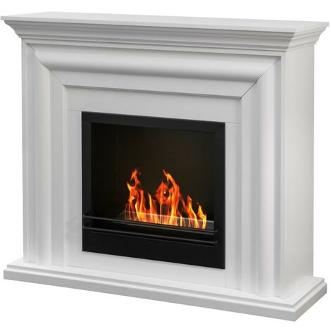 Chimenea de bioetanol biochimenea de suelo CARTER Blanco 117x37xH.100 cm
