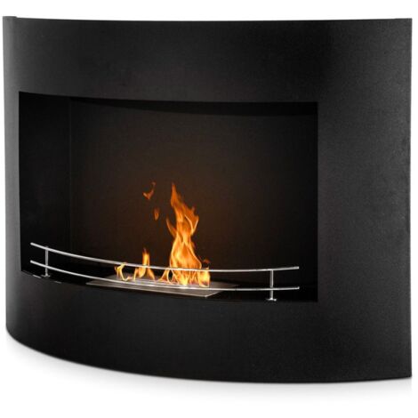 Chimenea de bioetanol de pared con marco negro moderno Tokyo - 0.000000