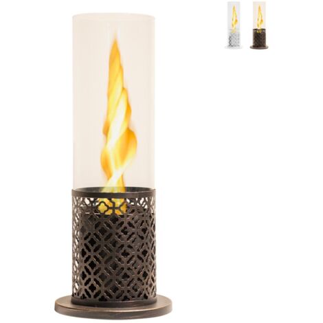 Chimenea de bioetanol portátil de mesa para interiores y exteriores llama tornado Tolosa Color: Blanco - 0